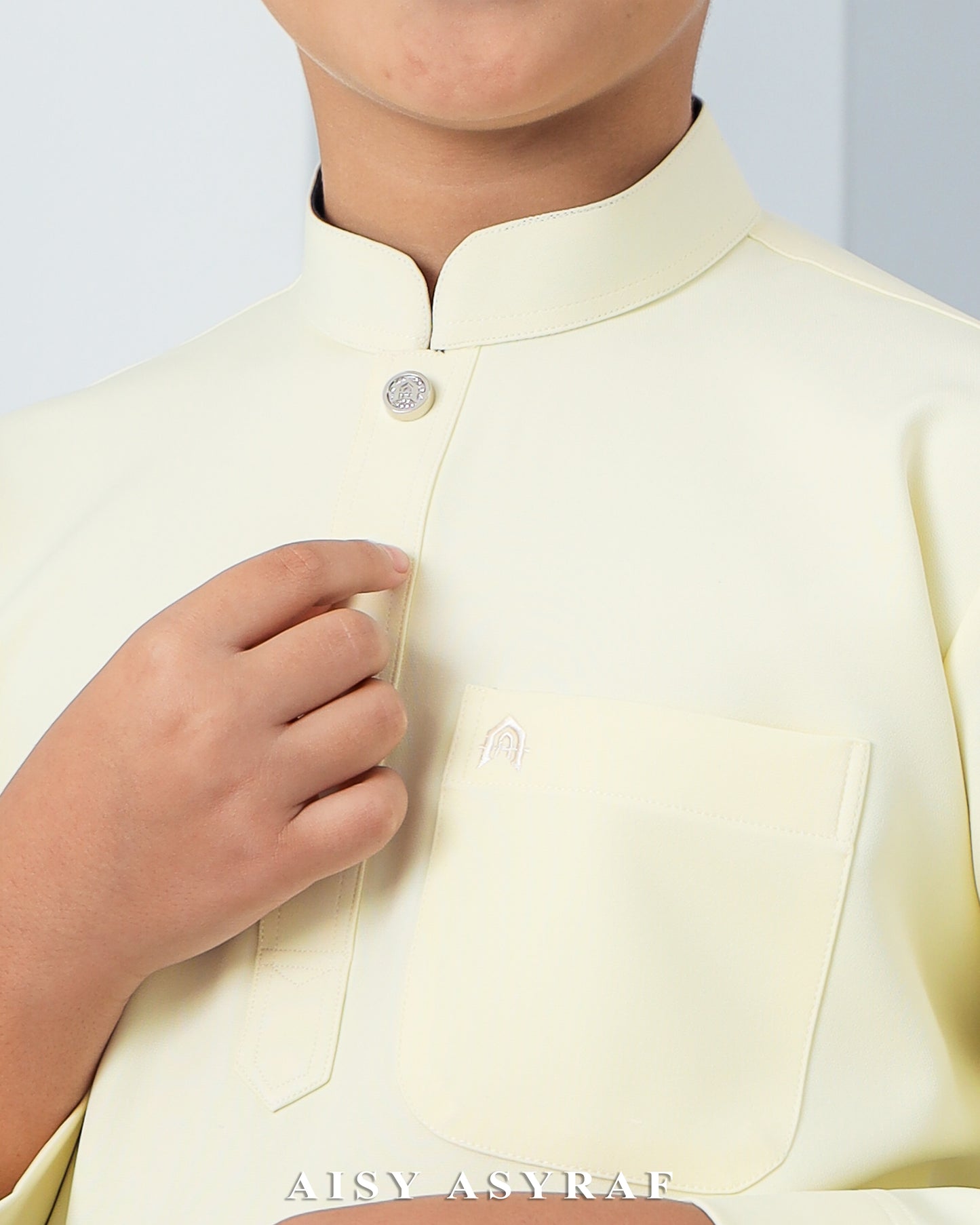 Baju Melayu Haseki Kids - Soft Yellow