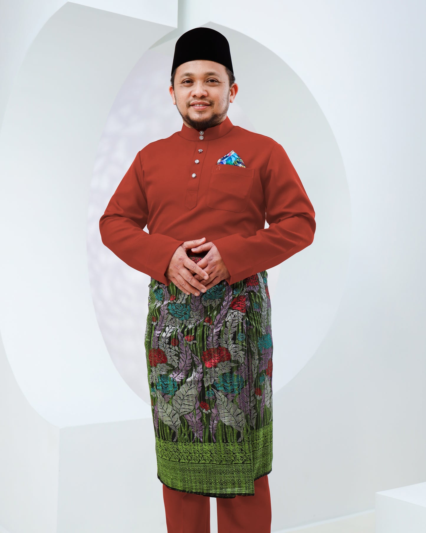 Baju Melayu Haseki - Brick Orange