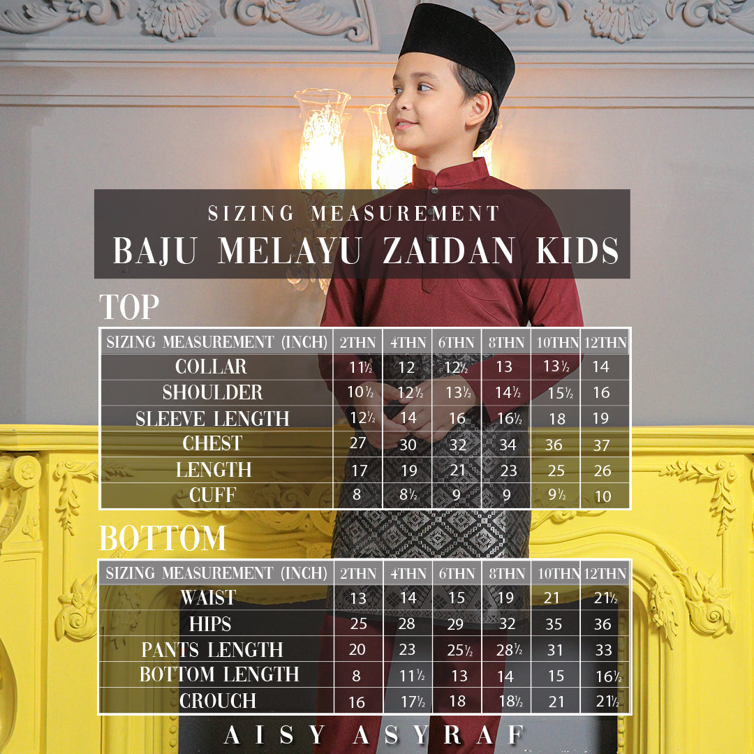 Baju Melayu Zaidan Kids - Baby Blue