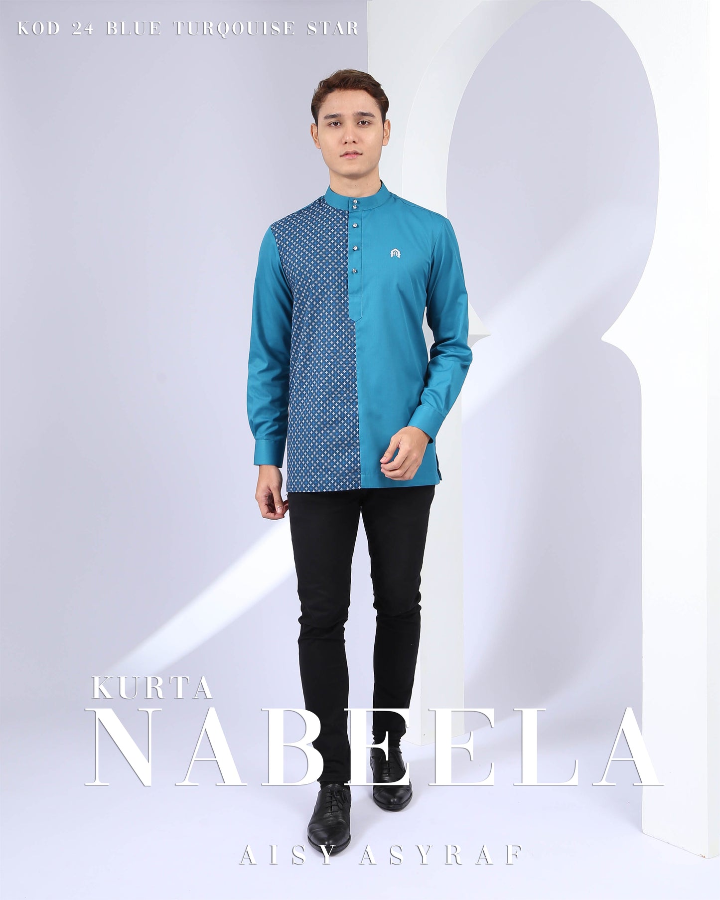 Kurta Nabeela - Star Blue Turqouise (Code 24)