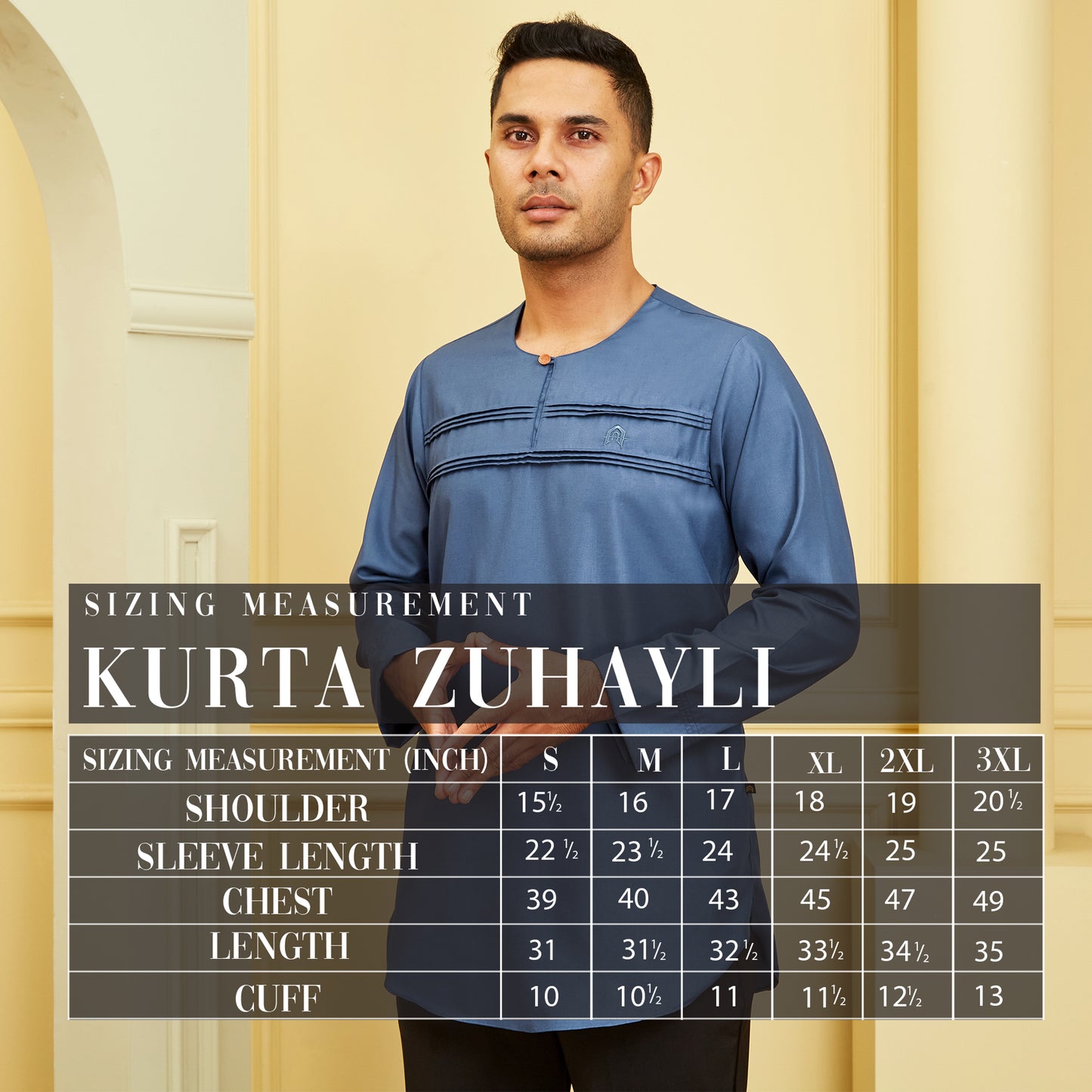 Kurta Zuhayli - Denim Blue