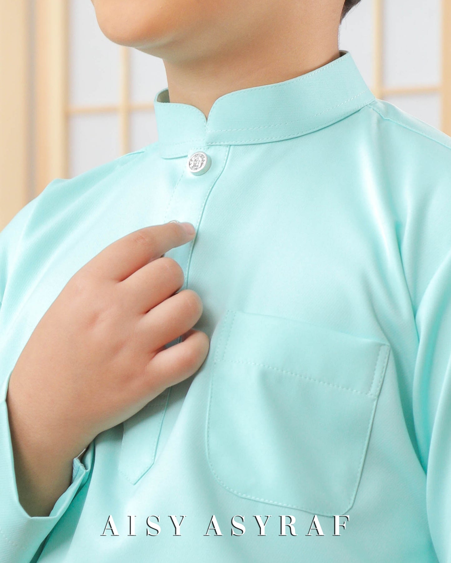 Baju Melayu Zaidan Kids - Mint Green