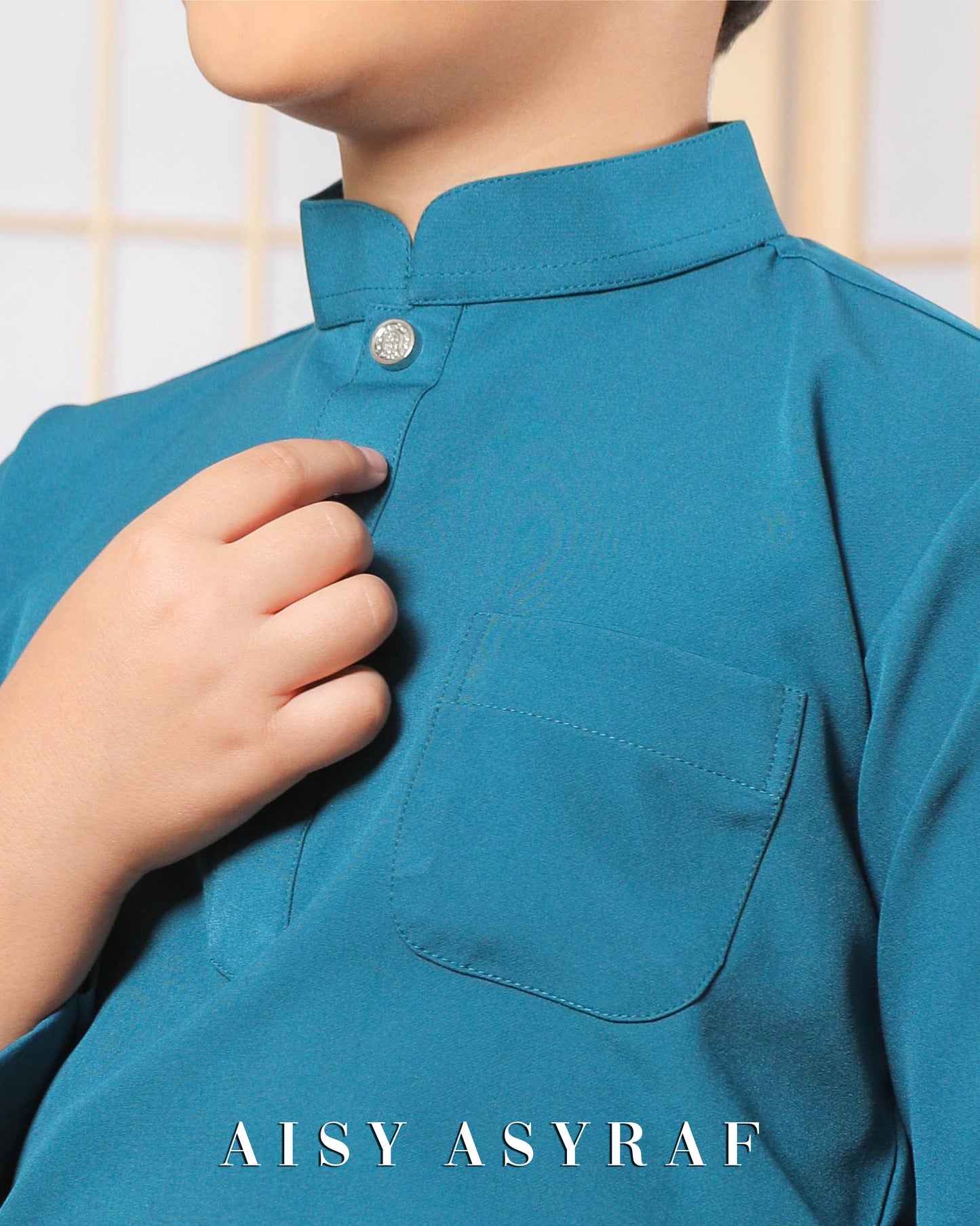 Baju Melayu Zaidan Kids - Blue Turqouise