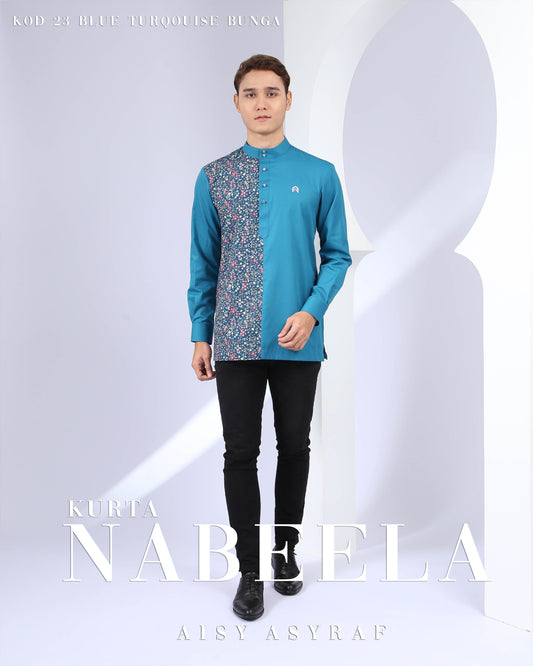 Kurta Nabeela - Floral Blue Turqouise (Code 23)
