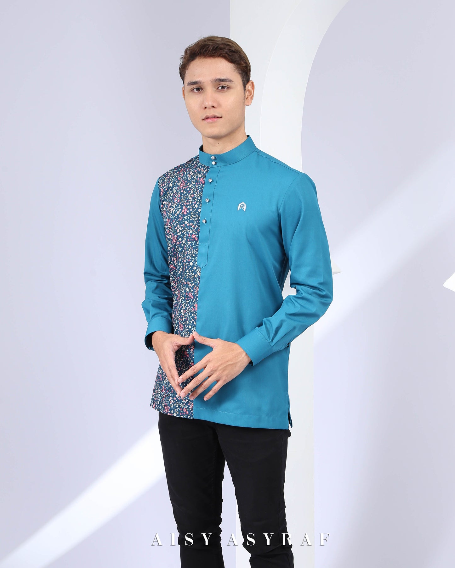 Kurta Nabeela - Floral Blue Turqouise (Code 23)