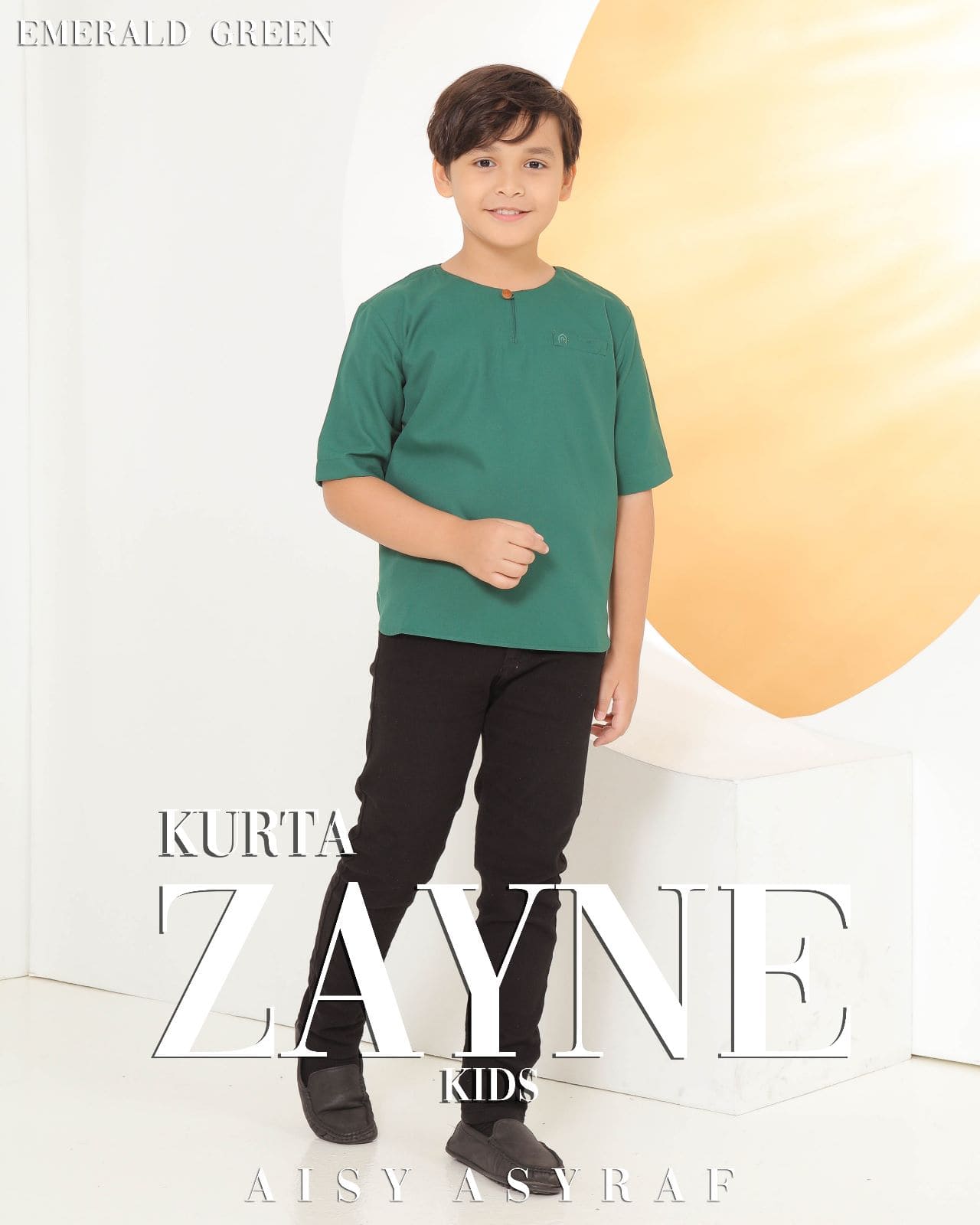 Kurta Zayne Kids - Emerald Green