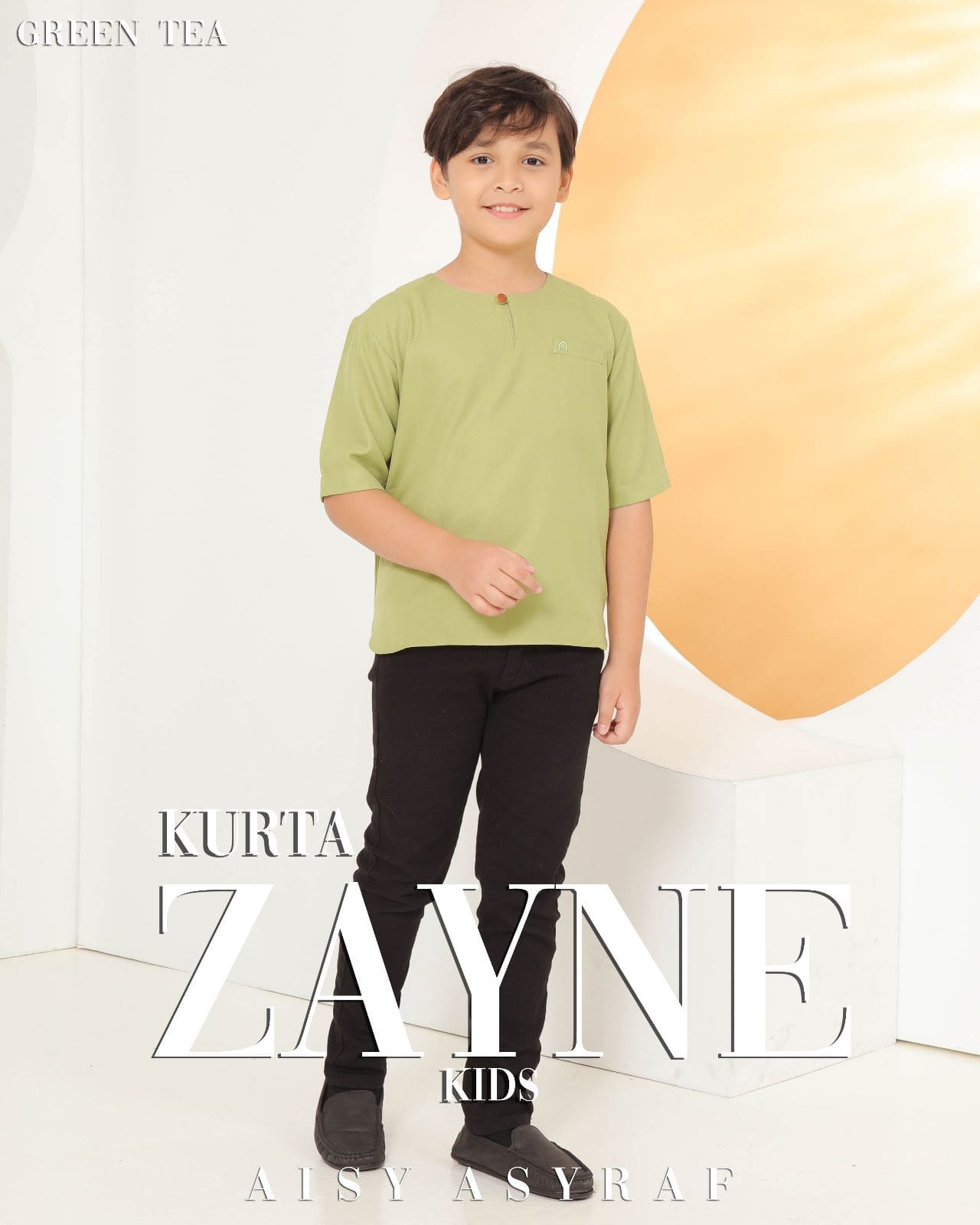 Kurta Zayne Kids - Green Tea