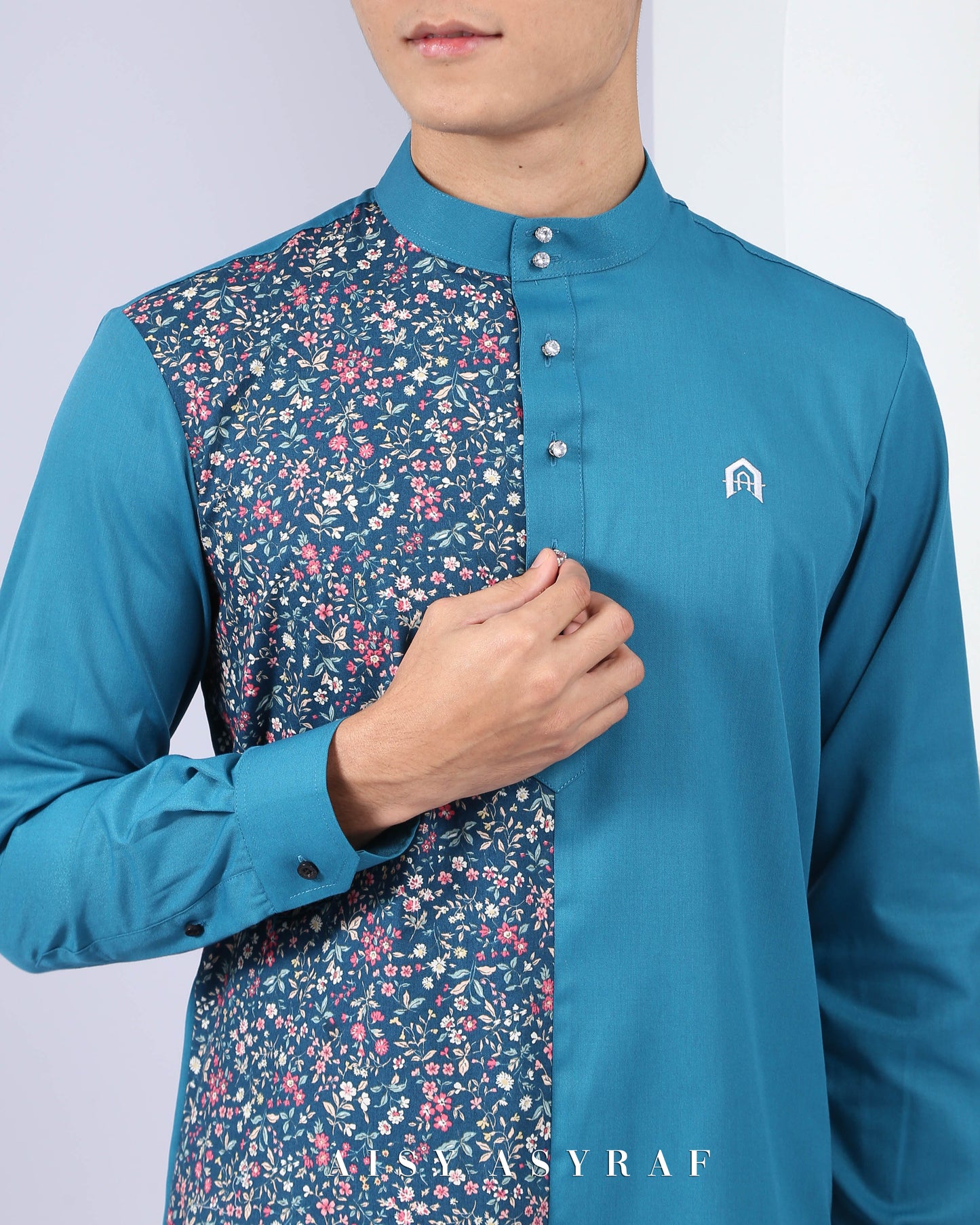 Kurta Nabeela - Floral Blue Turqouise (Code 23)