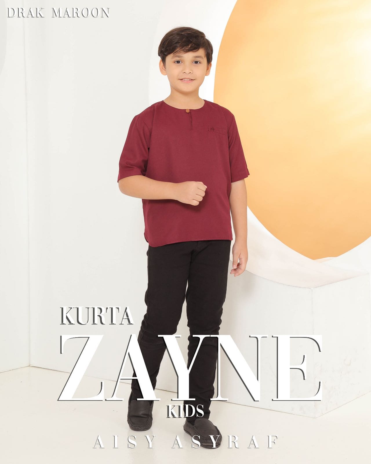 Kurta Zayne Kids - Dark Maroon