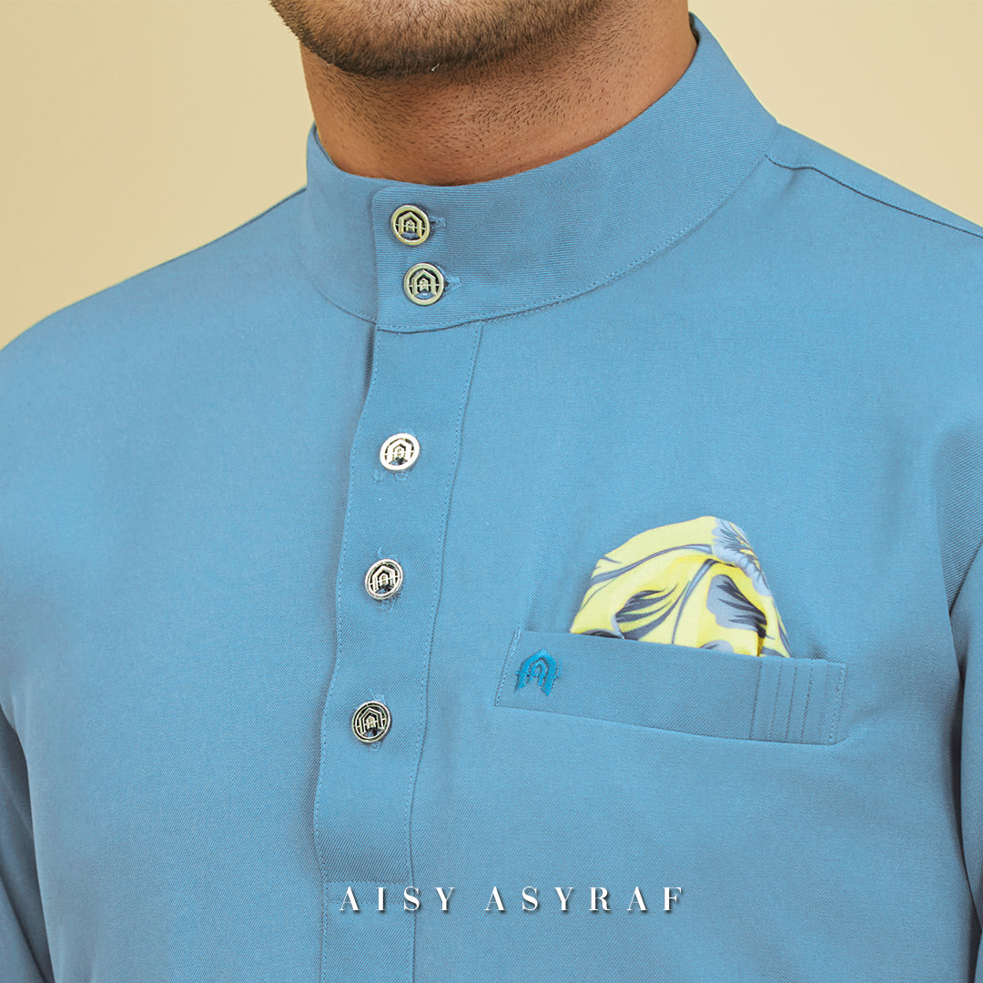 Baju Melayu Tilka - Dusty Blue