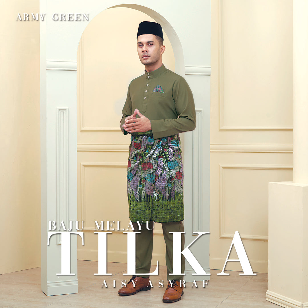 Baju Melayu Tilka - Army Green