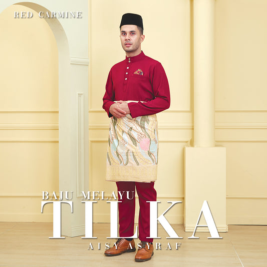 Baju Melayu Tilka - Red Carmine