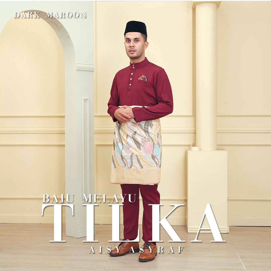 Baju Melayu Tilka - Dark Maroon