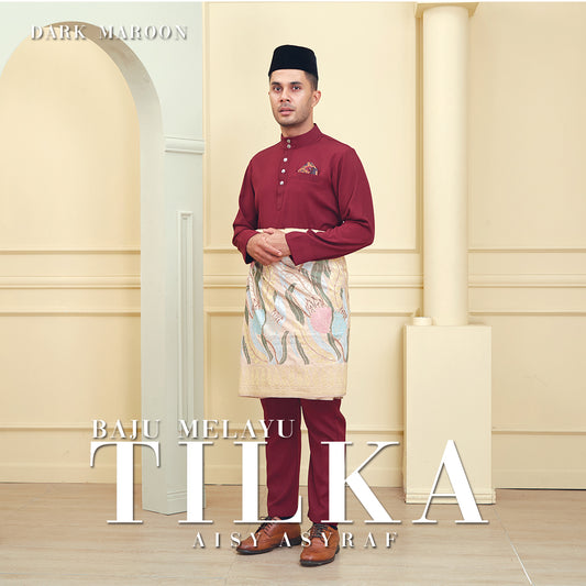Baju Melayu Tilka - Dark Maroon