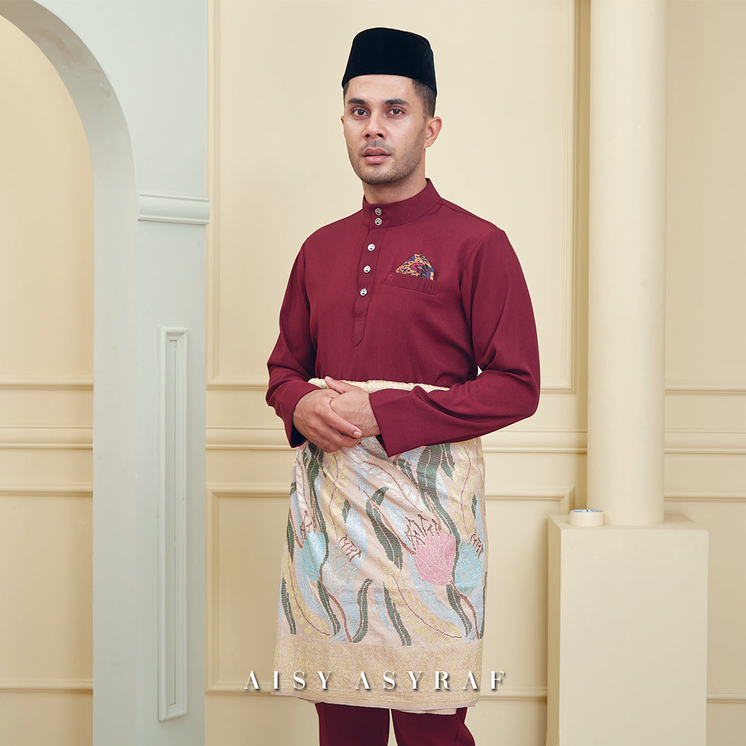 Baju Melayu Tilka - Dark Maroon