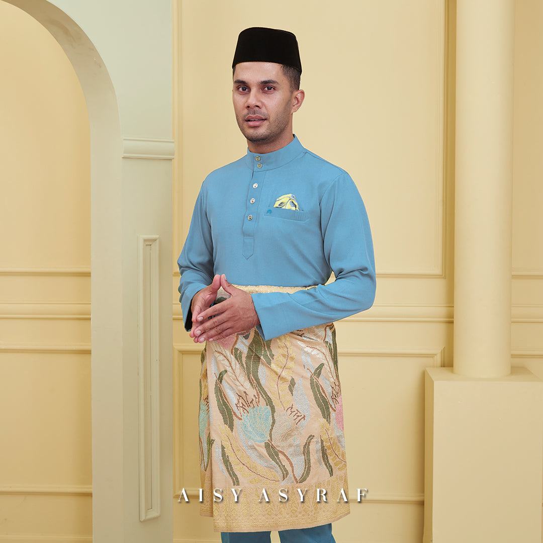 Baju Melayu Tilka - Dusty Blue