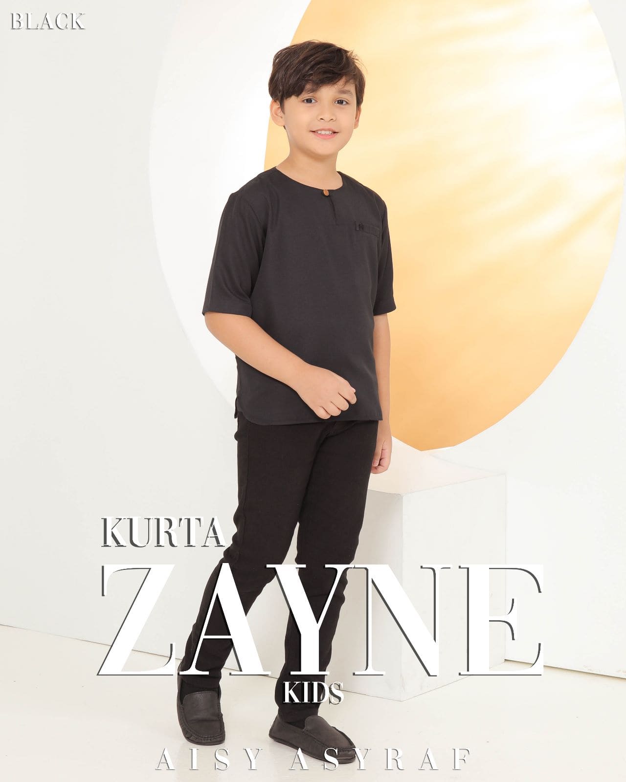 Kurta Zayne Kids Black – Aisy Asyraf Thailand