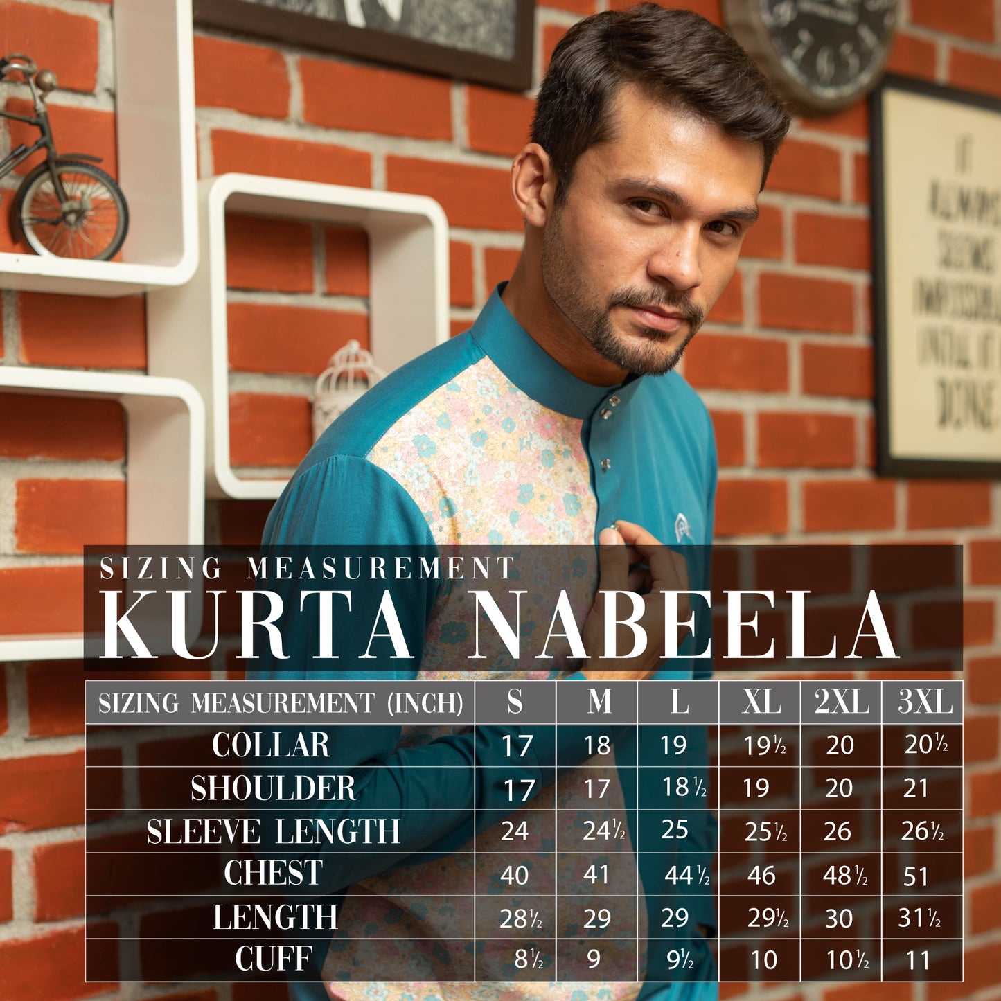 Kurta Nabeela - Star Blue Turqouise (Code 24)