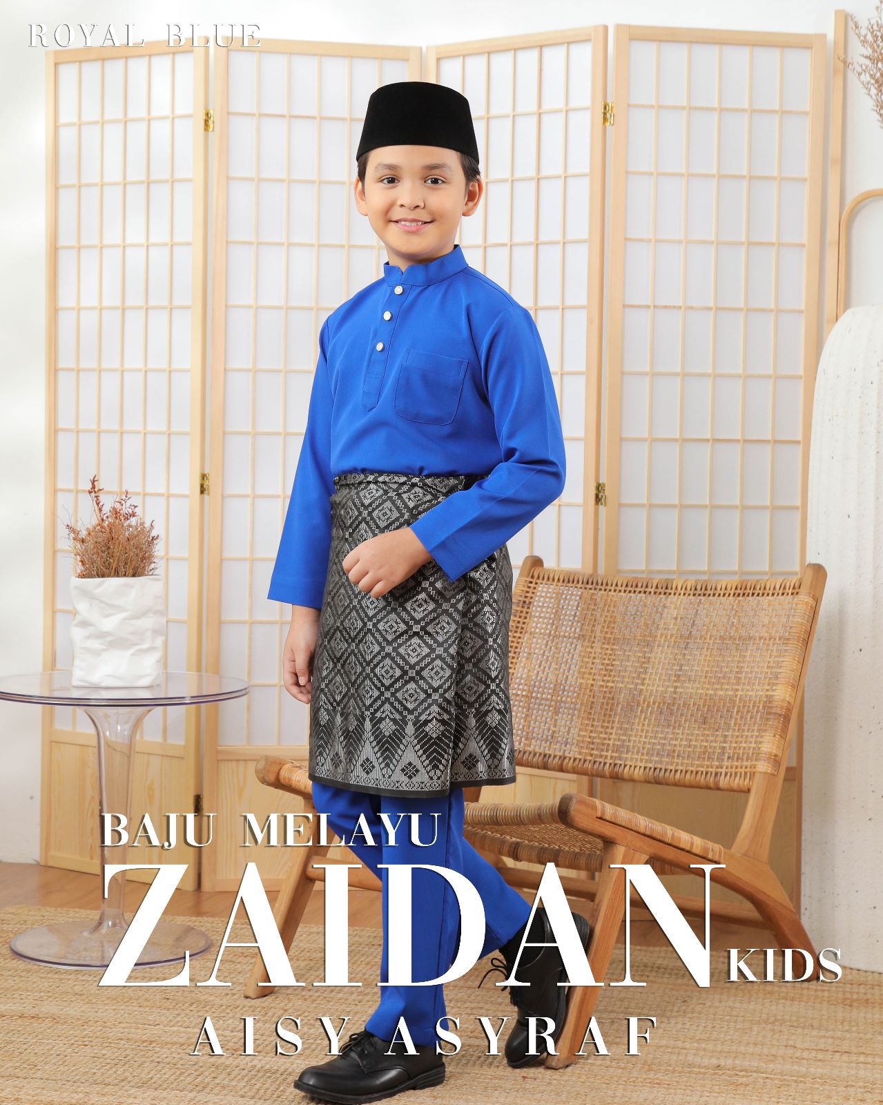 Baju Melayu Zaidan Kids - Royal Blue