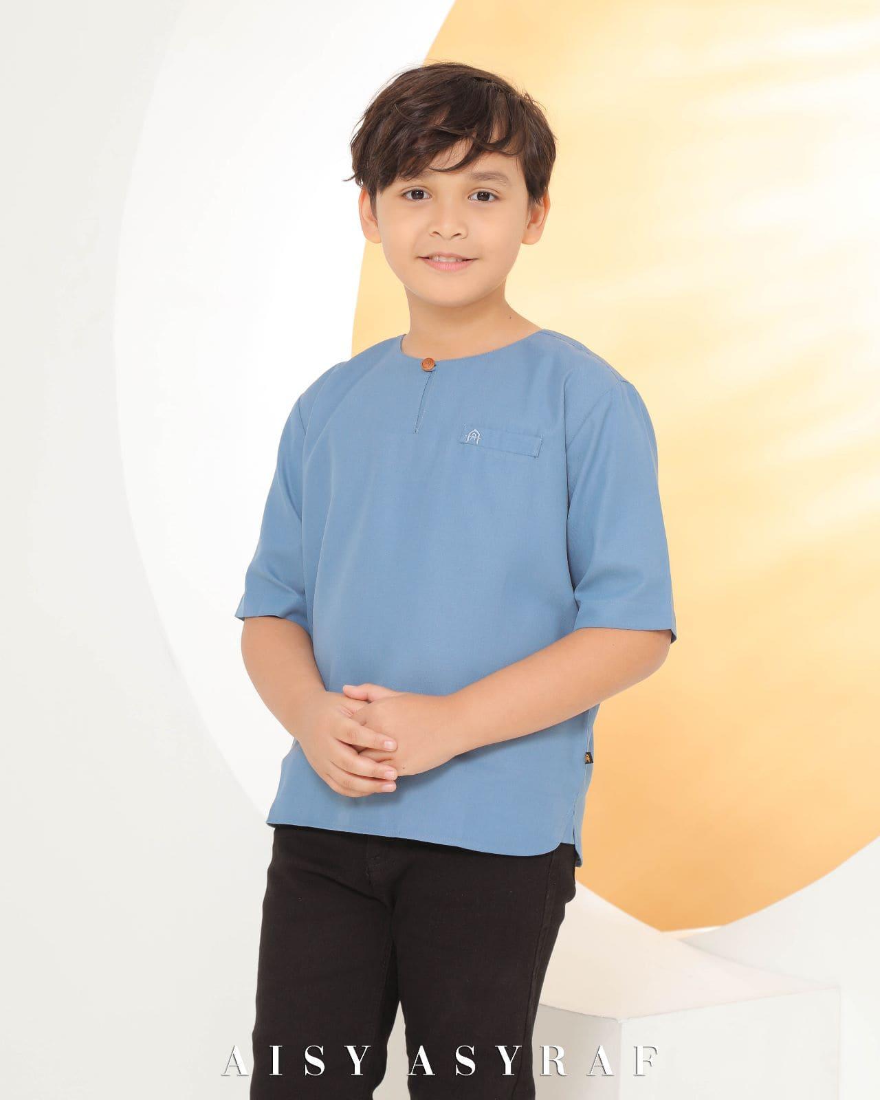 Kurta Zayne Kids Dusty Blue – Aisy Asyraf Thailand