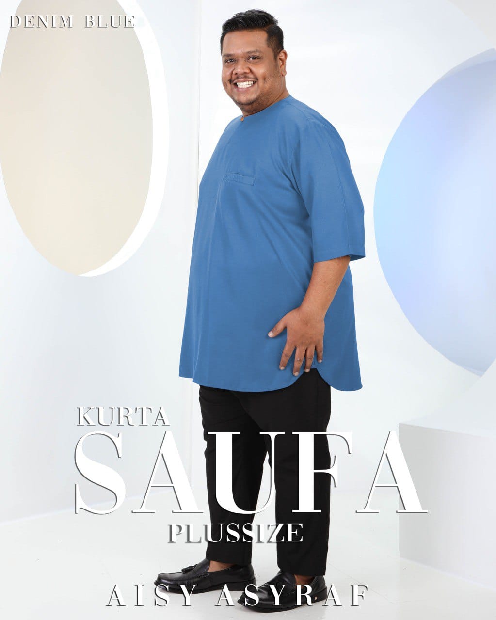 Kurta Saufa Plussize - Denim Blue