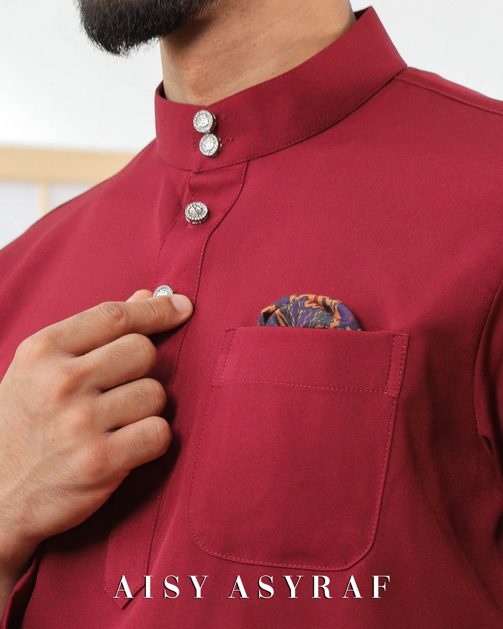 Baju Melayu Zaidan - Dark Maroon