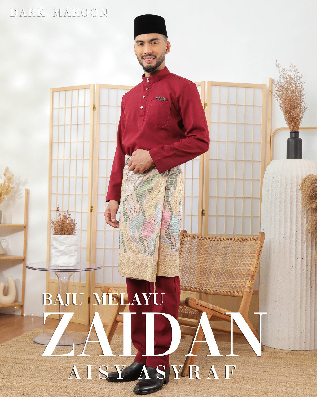 Baju Melayu Zaidan - Dark Maroon