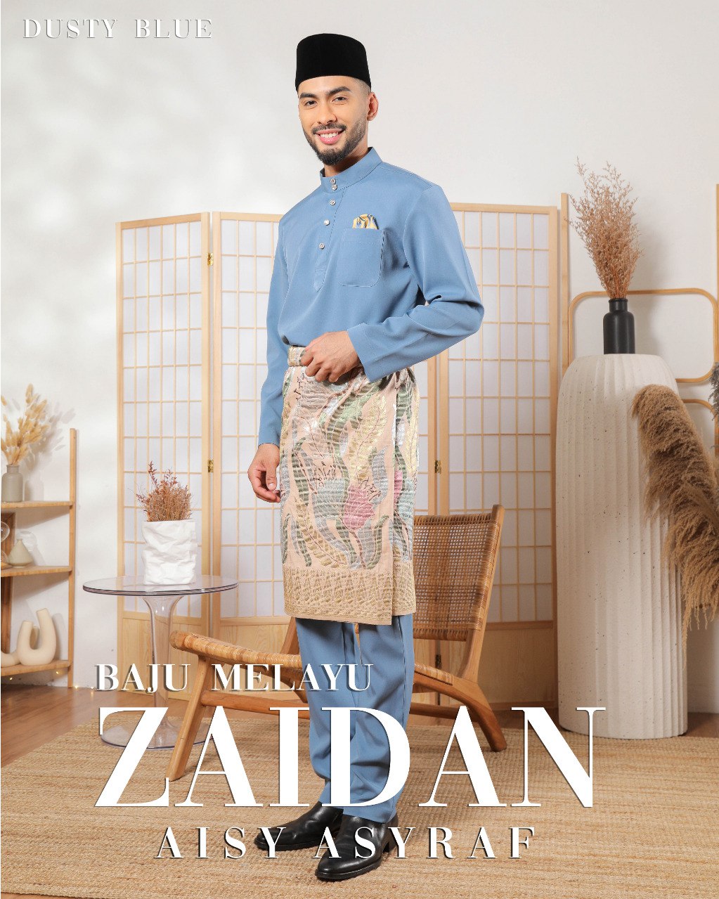 Baju Melayu Zaidan - Dusty Blue