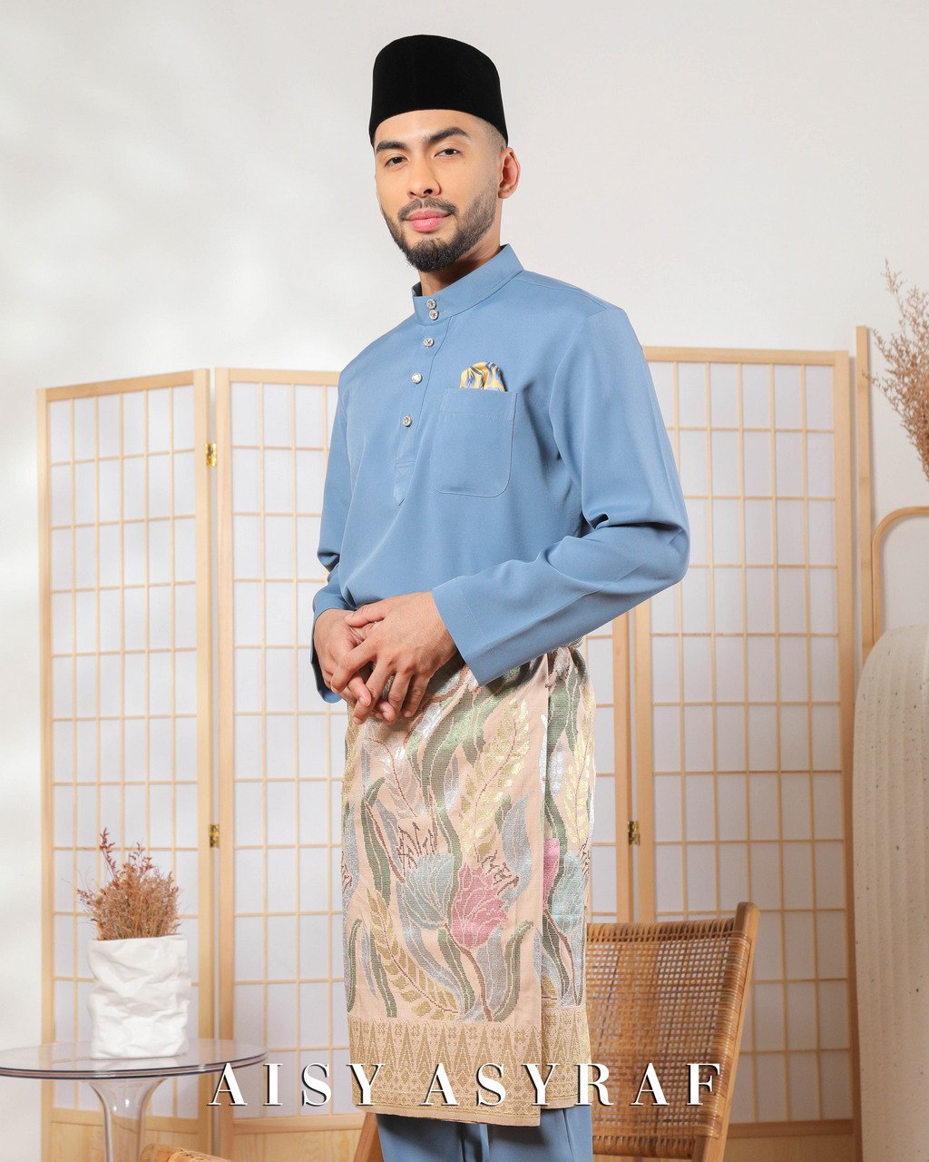 Baju Melayu Zaidan - Dusty Blue