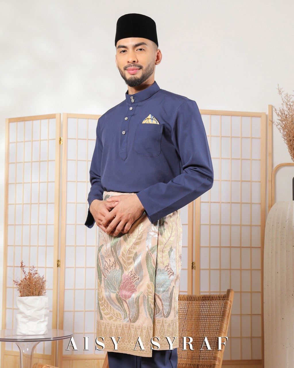 Baju Melayu Zaidan - Navy Blue