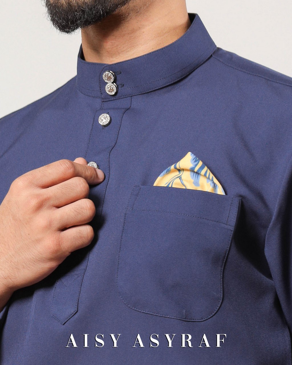 Baju Melayu Zaidan - Navy Blue