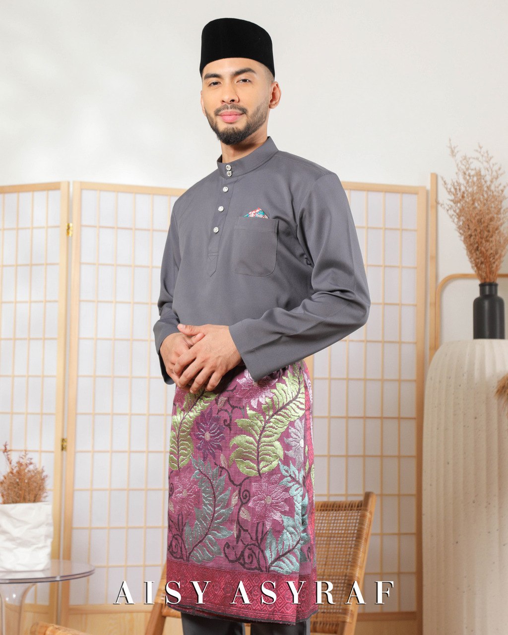 Baju Melayu Zaidan - Dark Grey