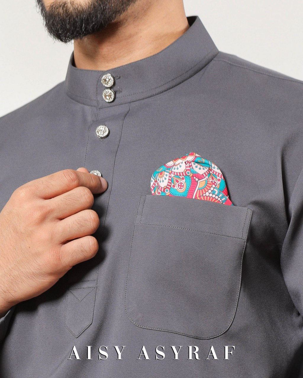 Baju Melayu Zaidan - Dark Grey