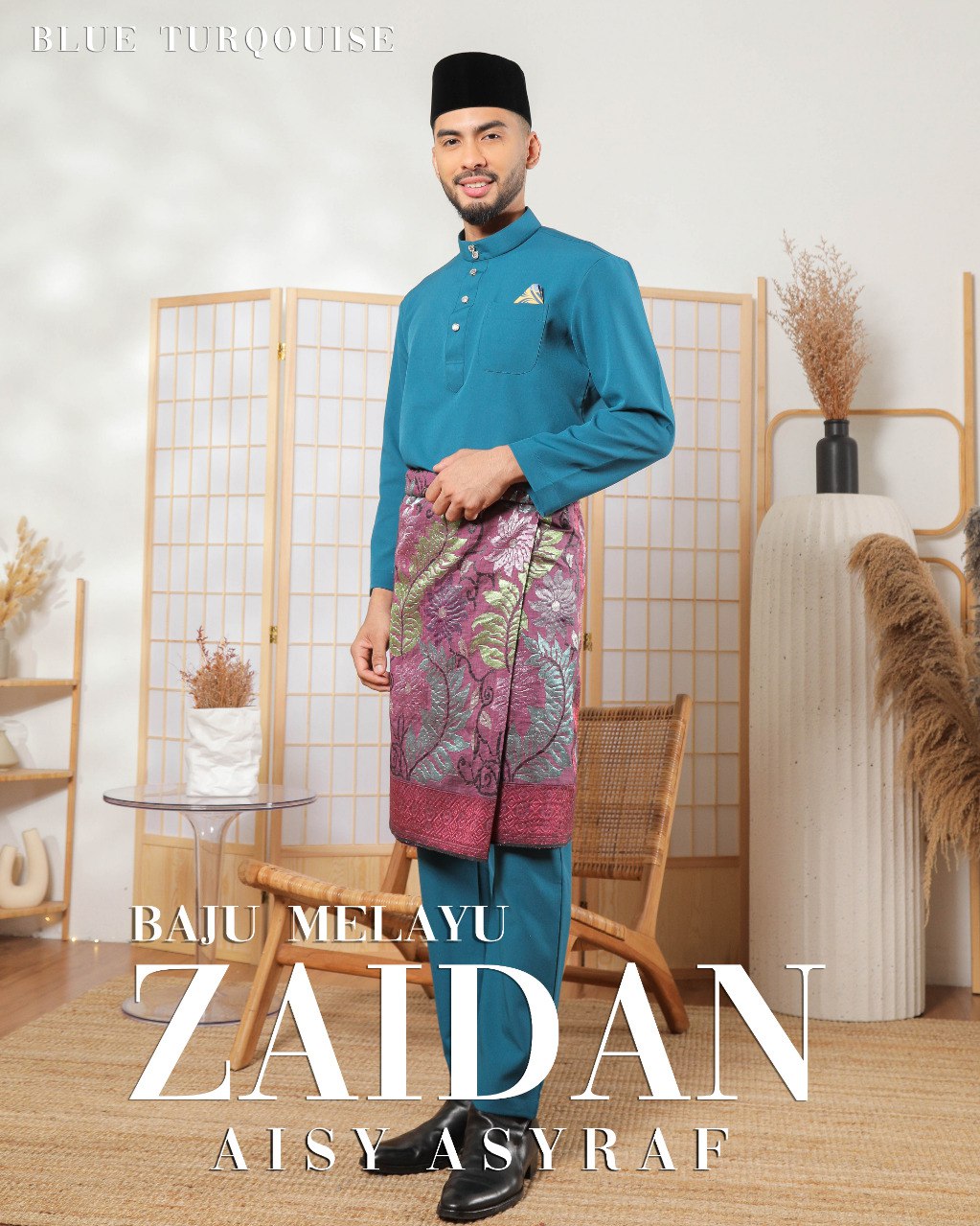 Baju Melayu Zaidan - Blue Turqouise