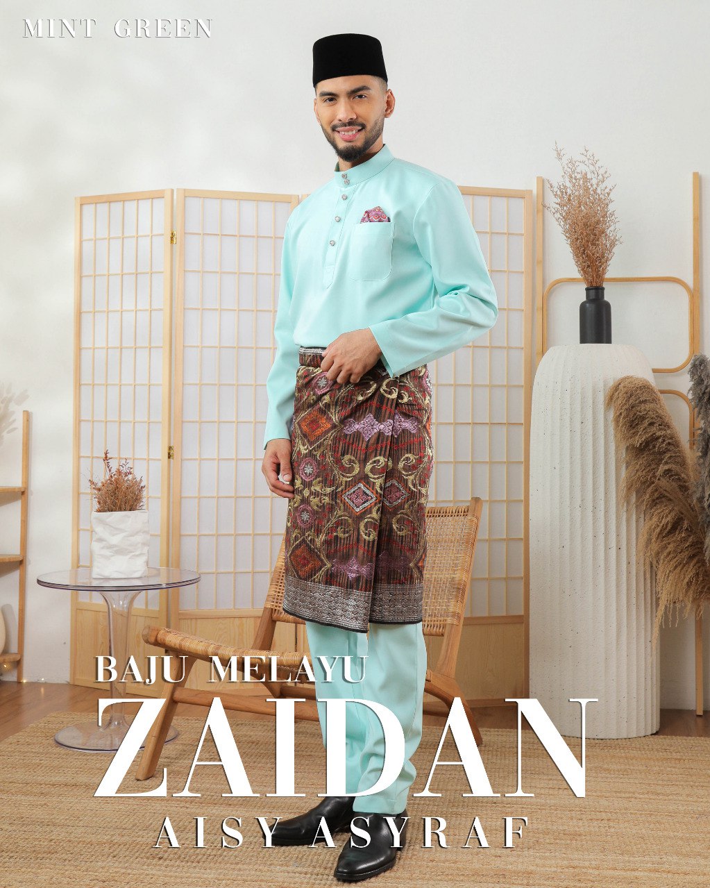 Baju Melayu Zaidan - Mint Green